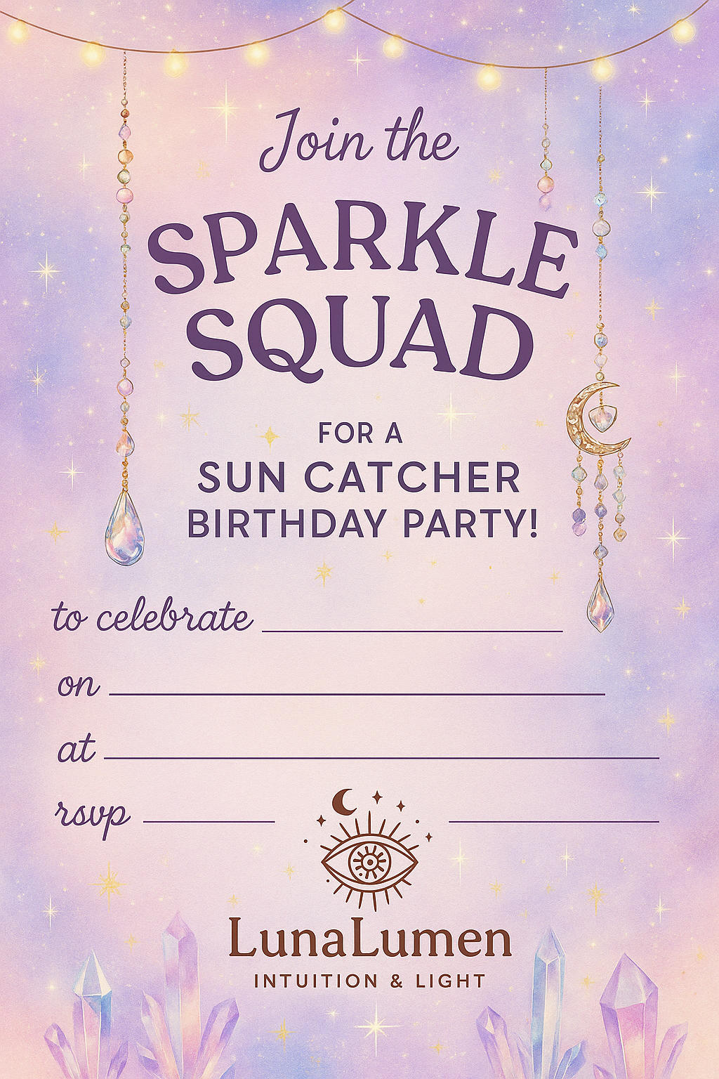 Sparkle Squad Printable’s- Included with Sparkle Squad Birthday Bookings