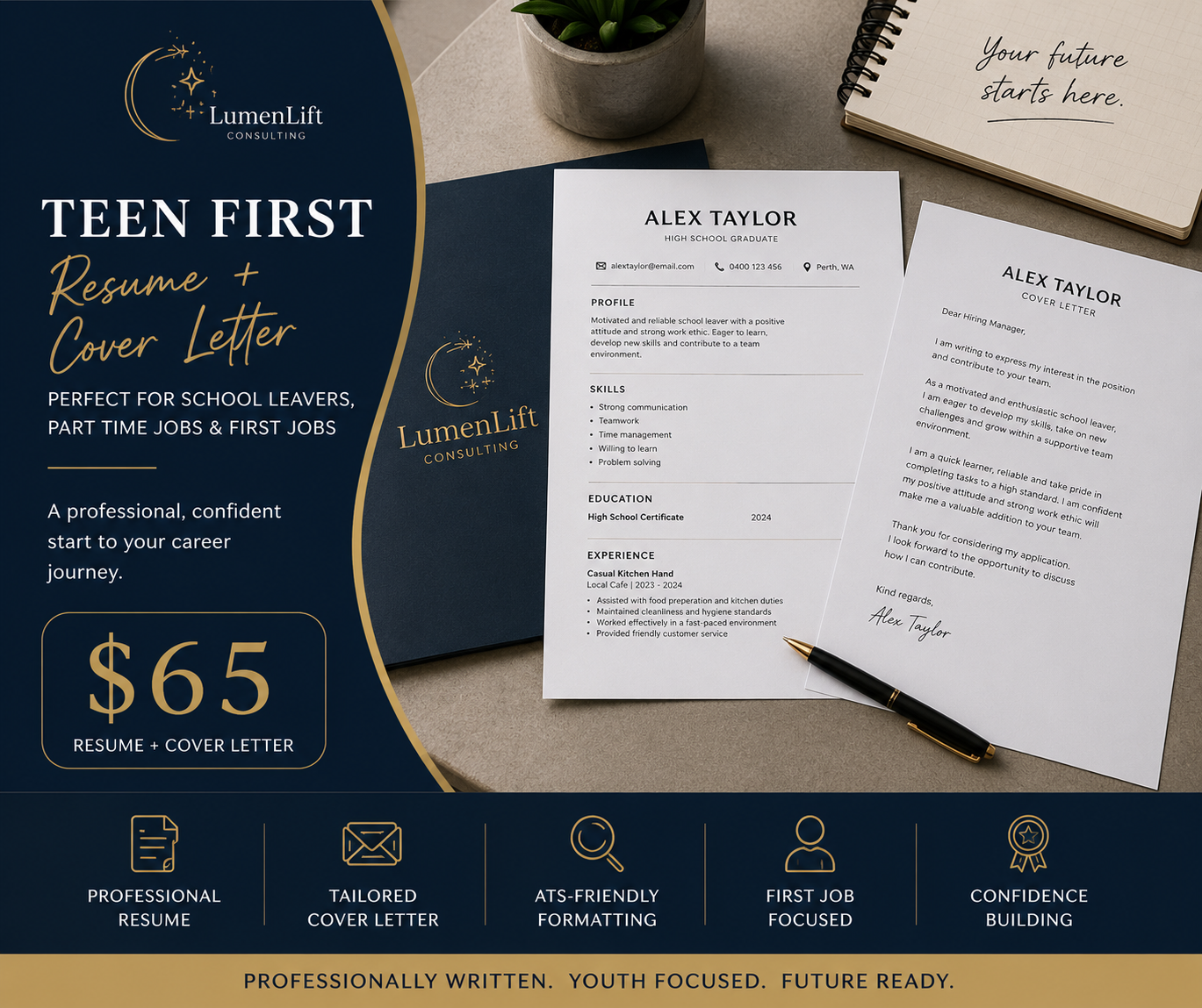 Teen Resume + Cover Letter