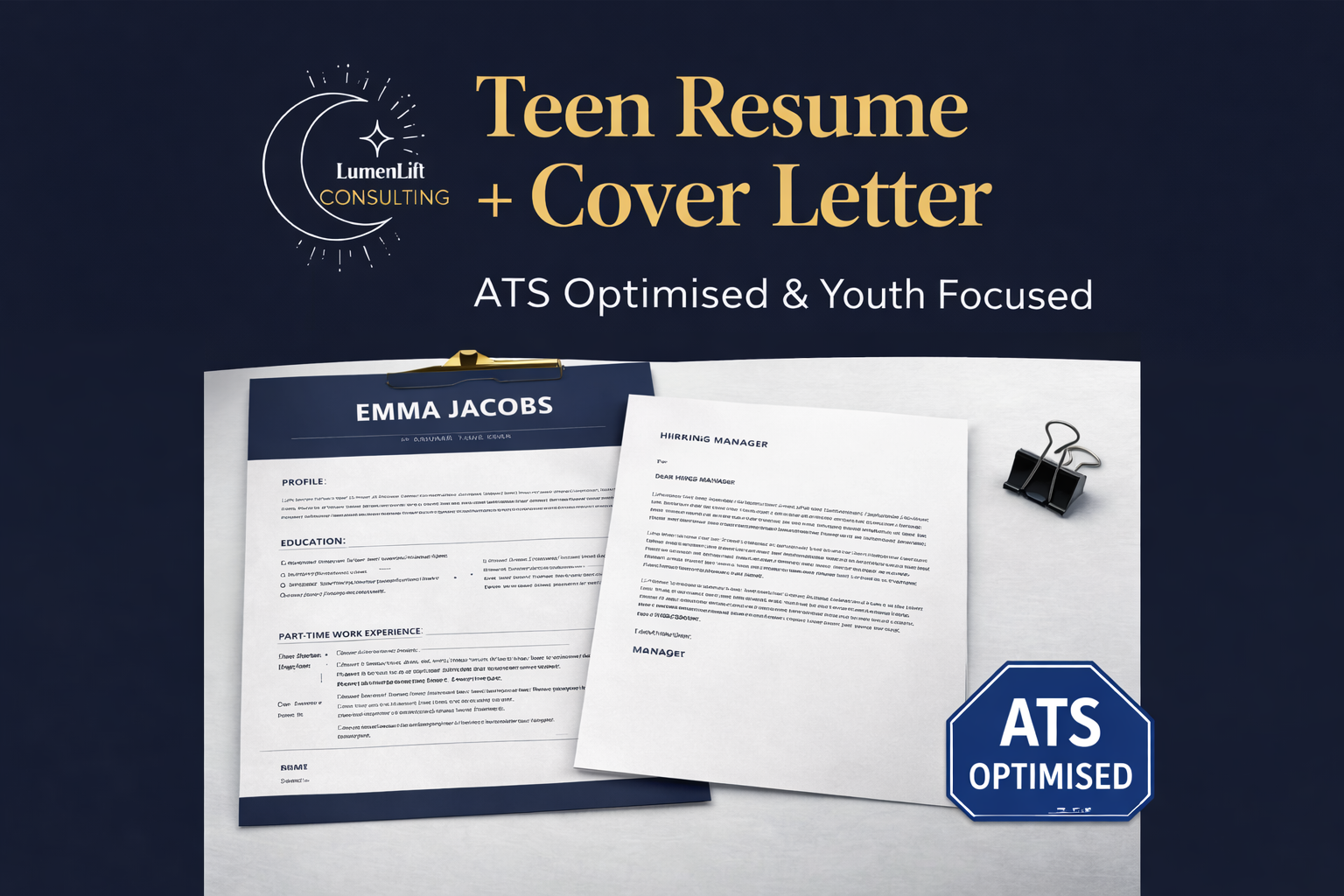 Teen Resume + Cover Letter